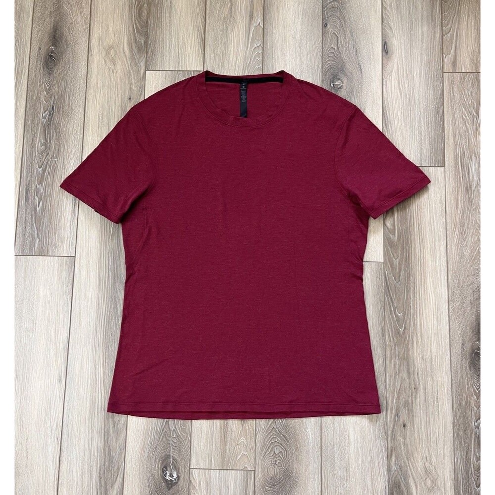 Lululemon Fundamental Crew Red Short Sleeve Mens T-Shirt Preppy Tee Gym Sz M